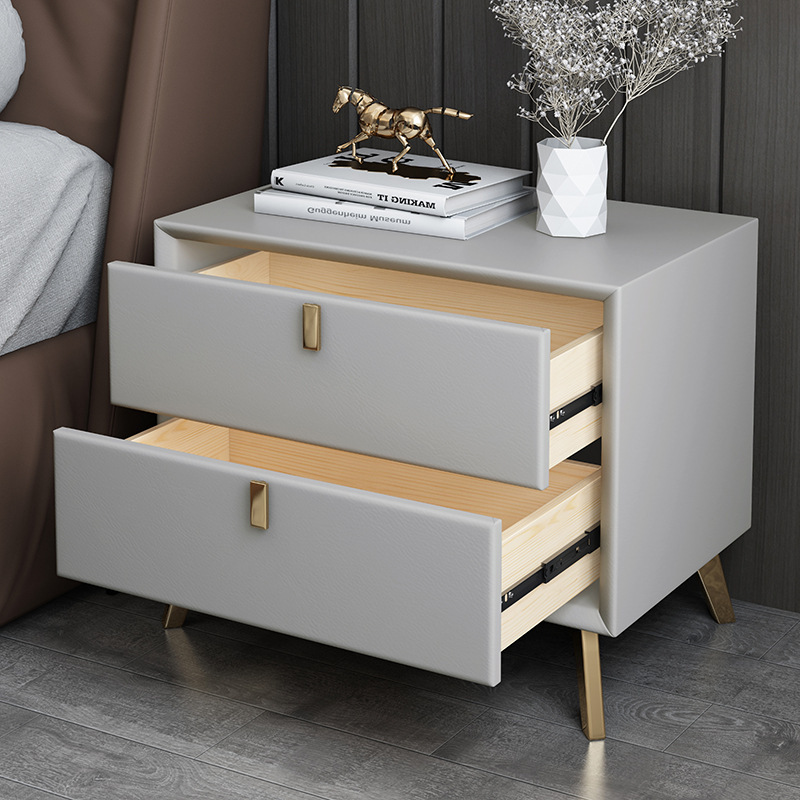 Solid Wood Nightstand 2 Drawers - Nowoczesne szafki nocne do sypialni, wykonane