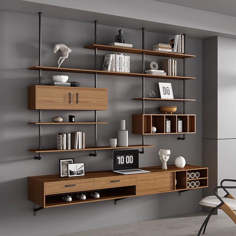 Bedroom Furniture - Nowoczesne biurko wiszące z litego drewna,