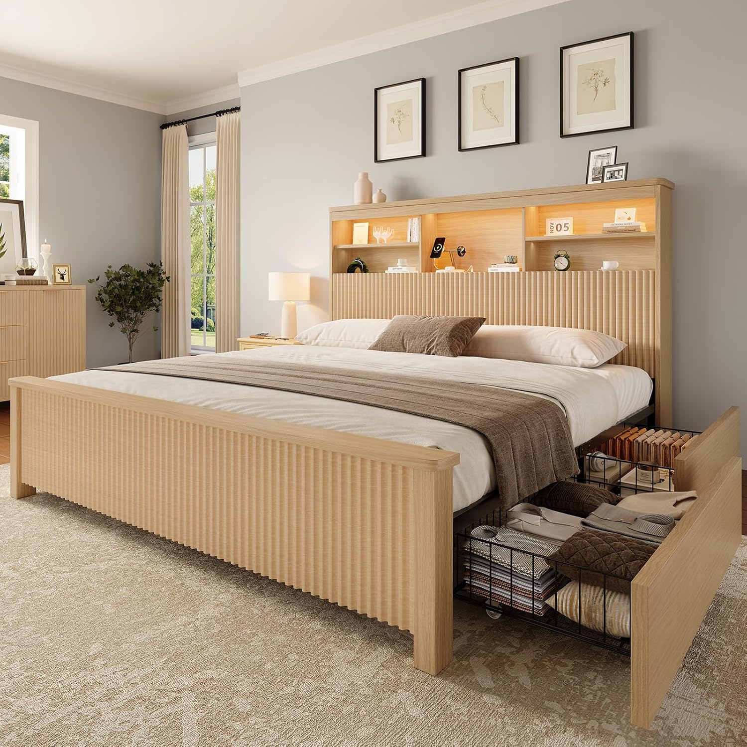 Canopy Bed Frame Metal Queen - Rama łóżka typu Queen z 4