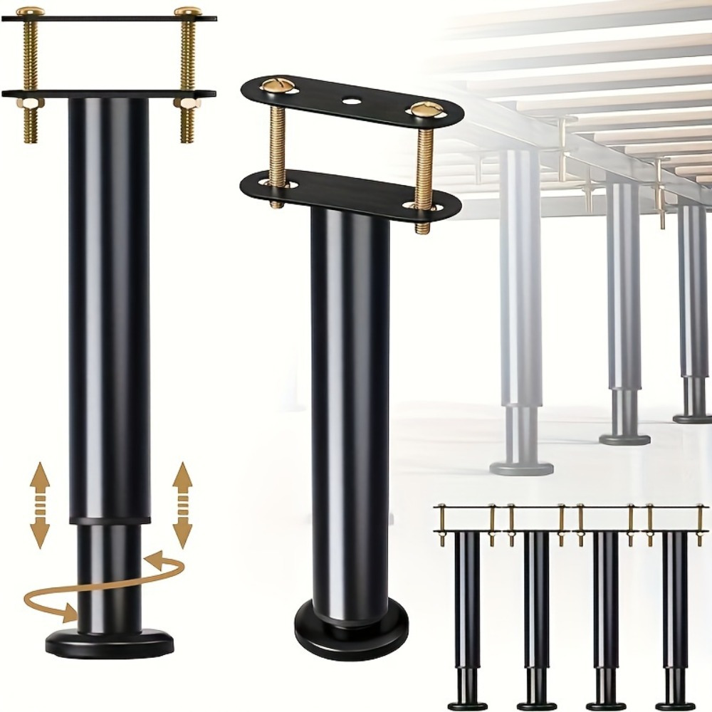 Canopy Bed Frame Metal Queen - Regulowana wysokość: 4 sztuki nóg podporowych