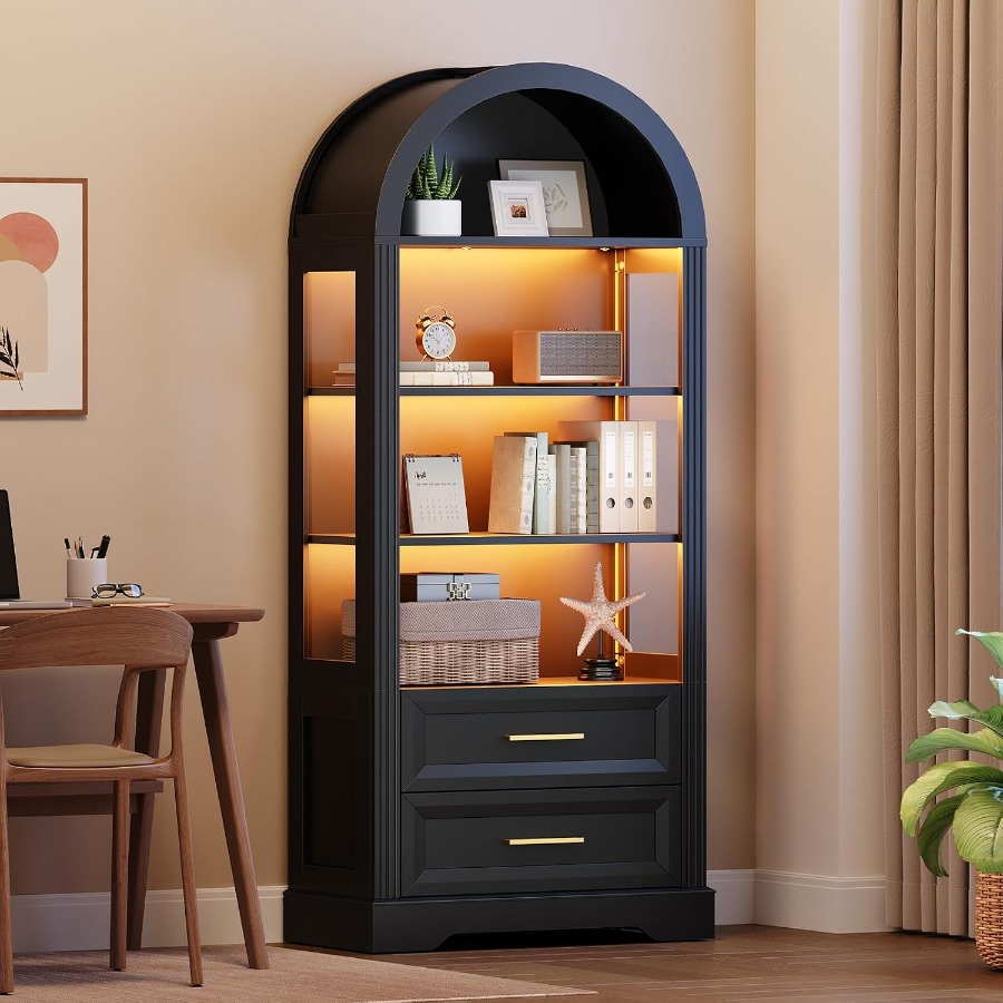 Storage - Szafka ekspozycyjna, wysoka, łukowata biblioteczka z