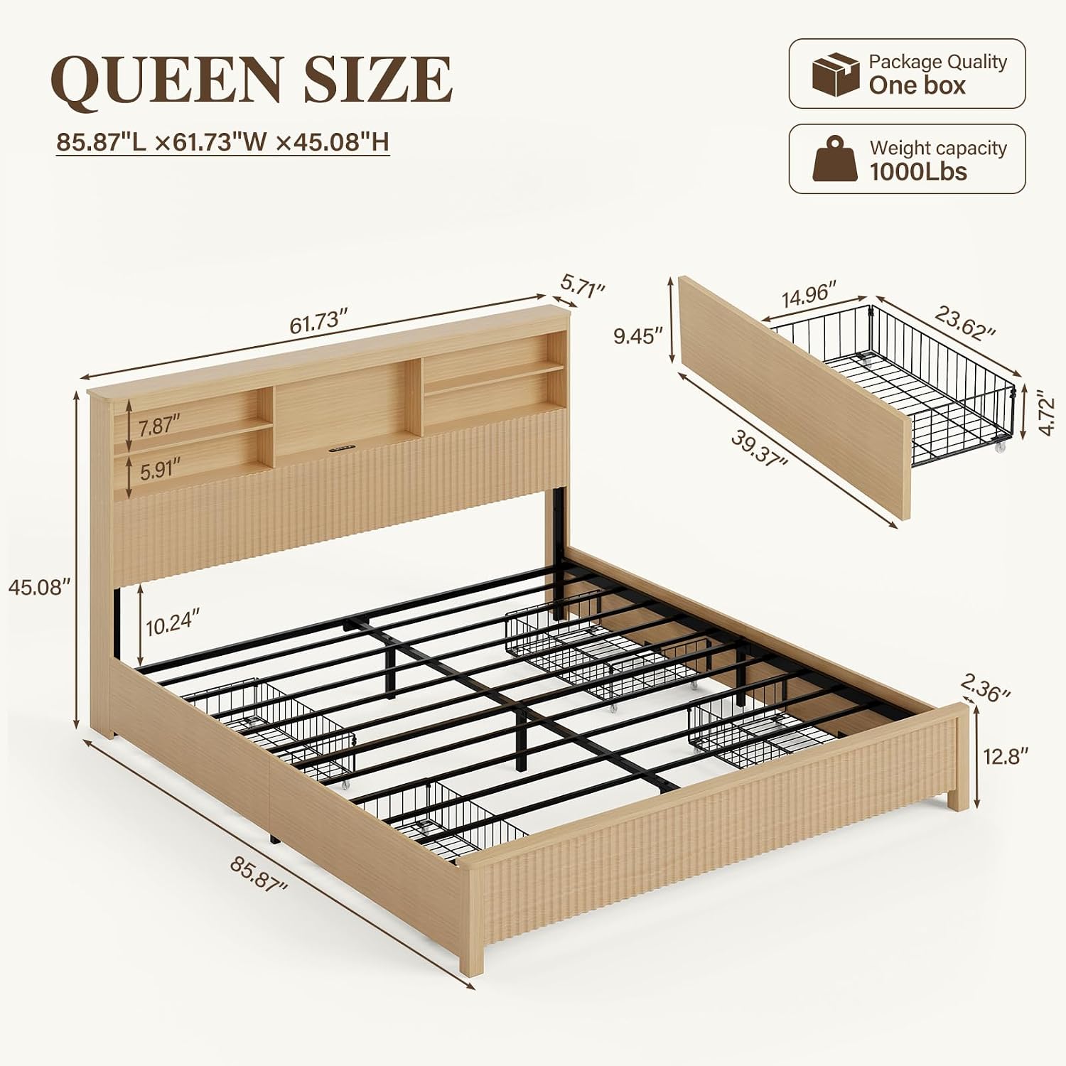 Rama łóżka typu Queen z 4 szuf – Canopy Bed Frame Metal Queen recenzja i cena