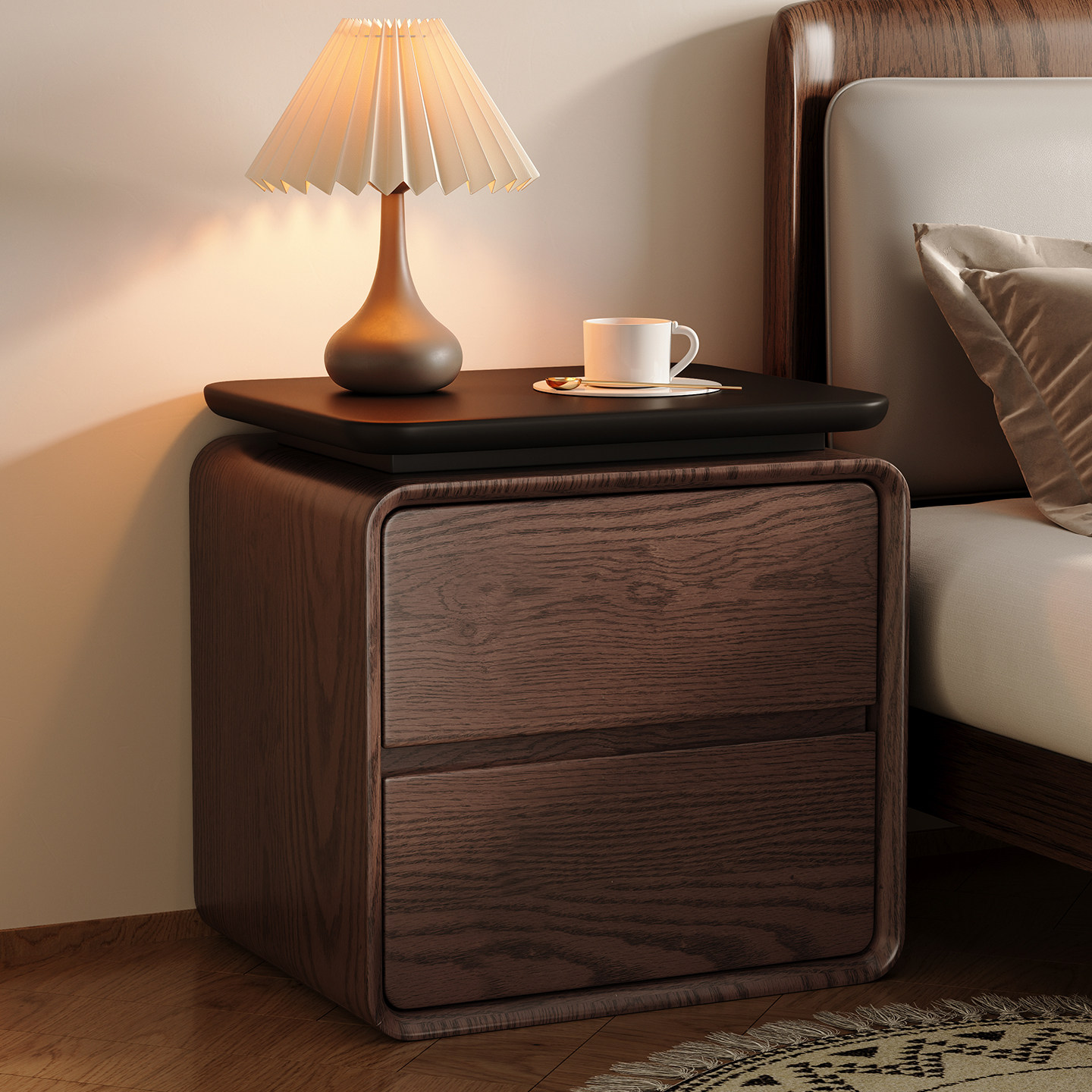 Nowoczesna, minimalistyczna sz – Solid Wood Nightstand 2 Drawers recenzja i cena