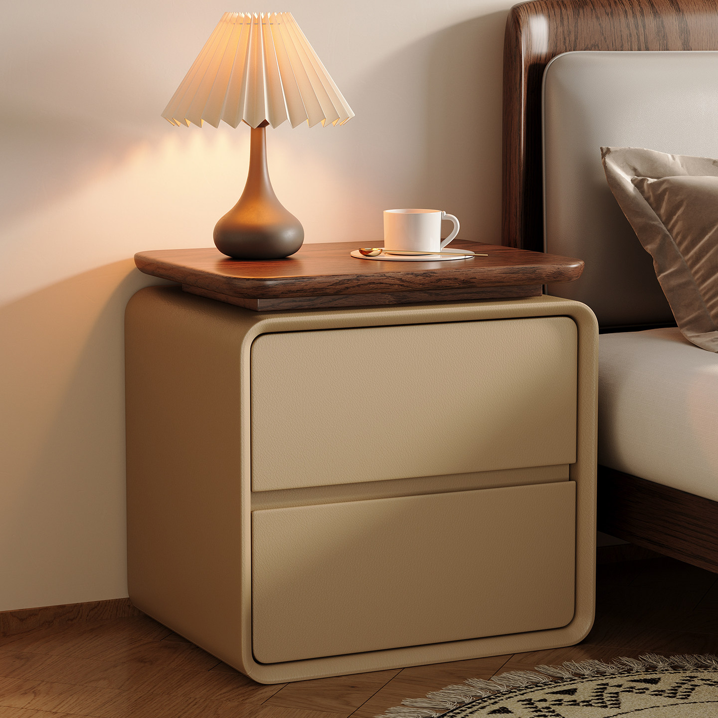 Nowoczesna, minimalistyczna sz – Solid Wood Nightstand 2 Drawers recenzja i cena