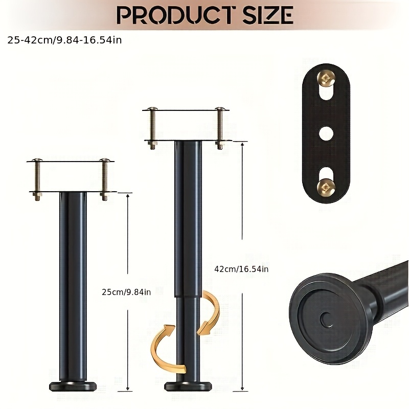 Regulowana wysokość: 4 sztuki  – Canopy Bed Frame Metal Queen recenzja i cena