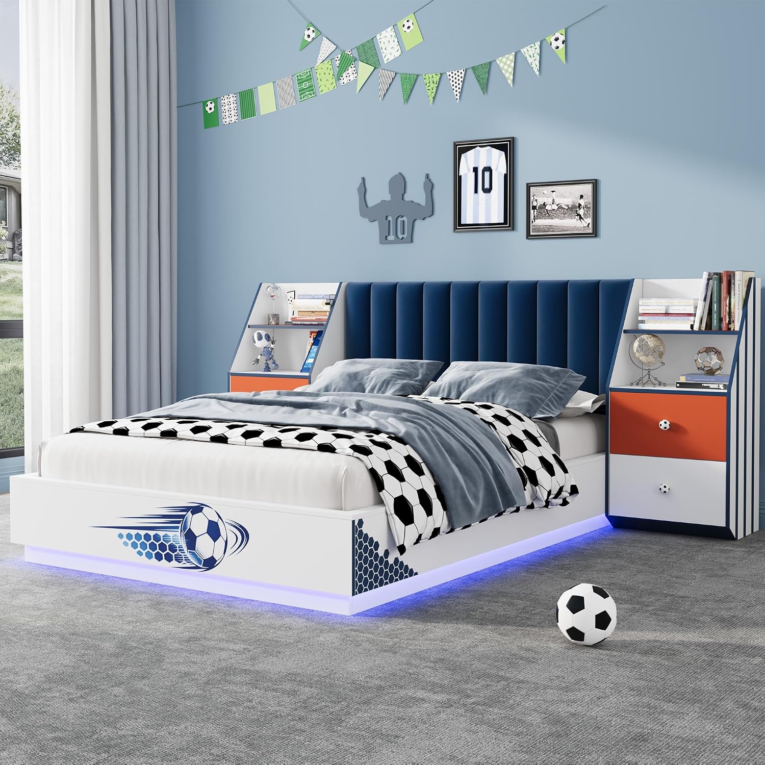 Pełnowymiarowe łóżko wiszące z – Floating Nightstand With Led Light recenzja i cena