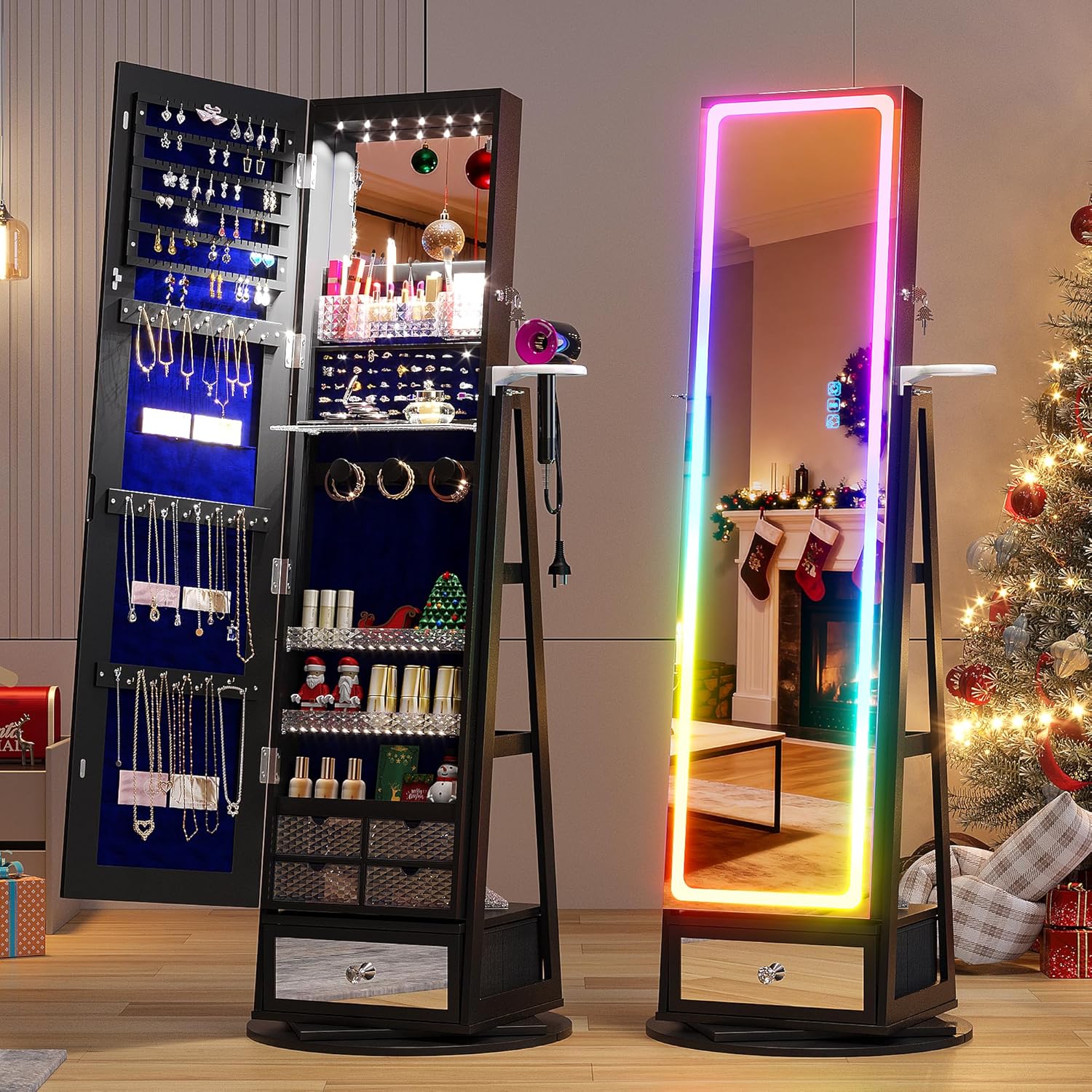 Szafka na biżuterię z lustrem  – Full Length Mirror Jewelry Armoire recenzja i cena