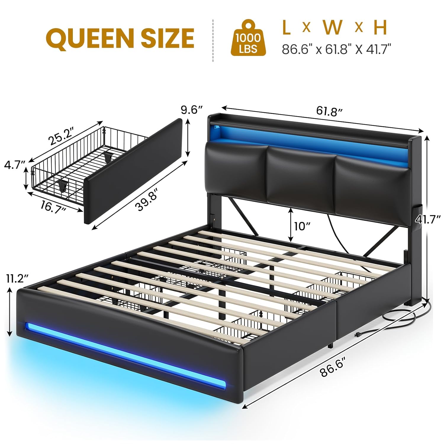 Rama łóżka typu queen-size z z – Canopy Bed Frame Metal Queen recenzja i cena