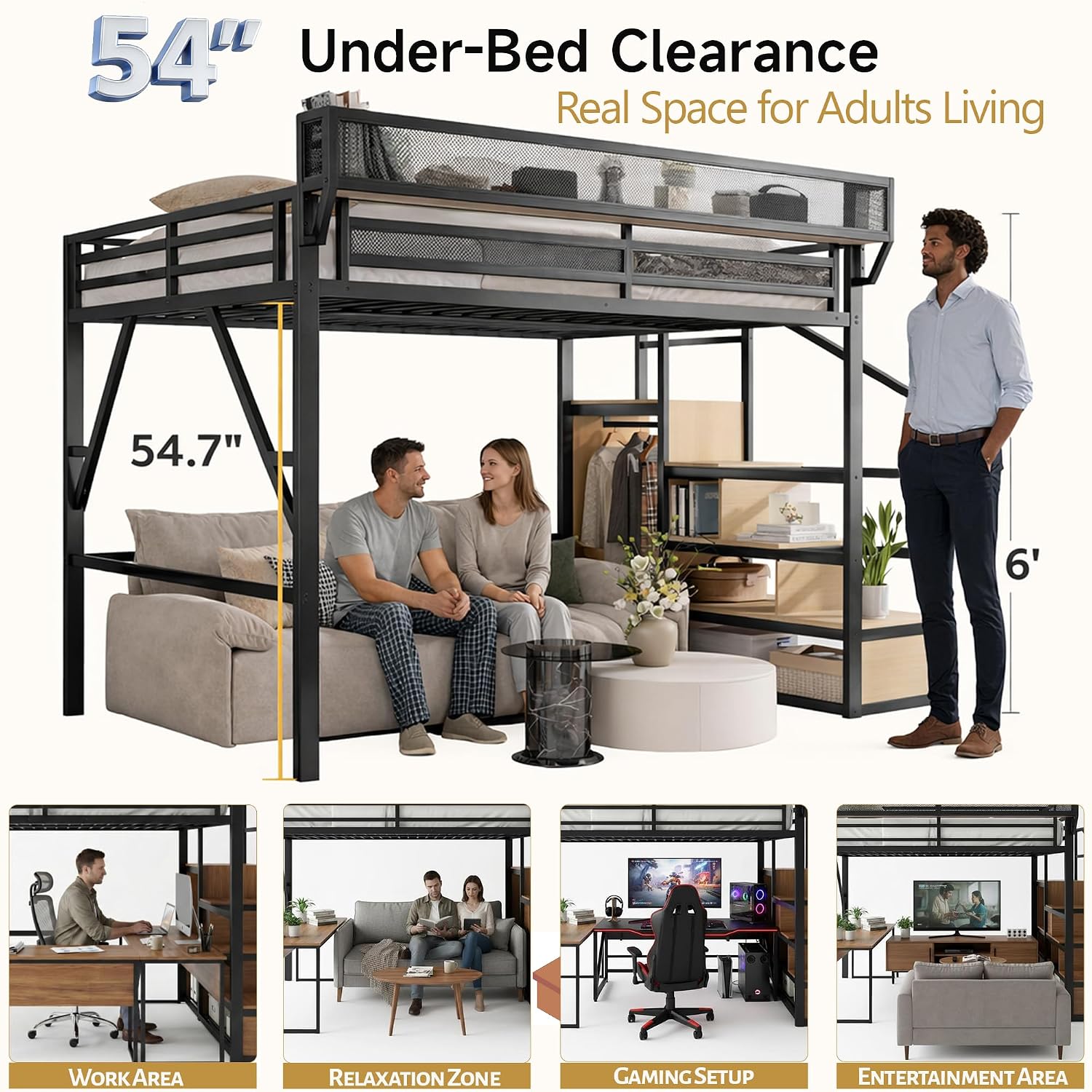 Łóżko na antresoli w rozmiarze – Canopy Bed Frame Metal Queen recenzja i cena