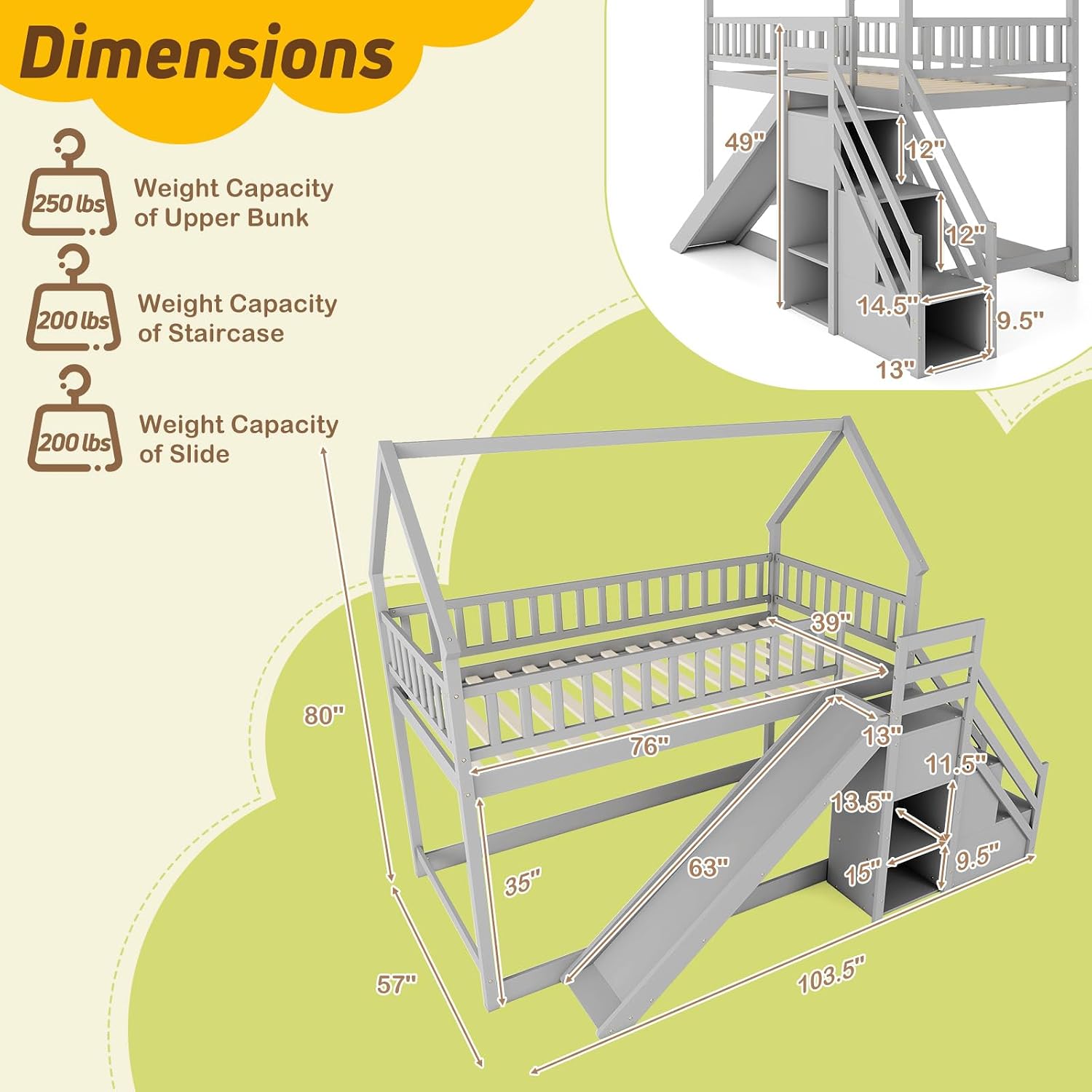 Podwójne łóżko piętrowe z ruch – Bunk Bed With Stairs And Slide recenzja i cena