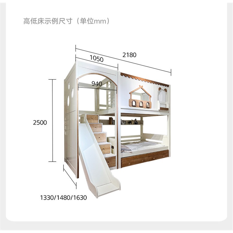 Nowoczesne różowe łóżko piętro – Bunk Bed With Stairs And Slide recenzja i cena