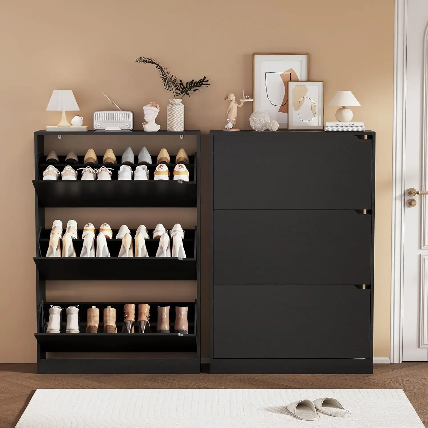 Szafka na buty, drewniany orga – Shoe Rack Cabinet Narrow Entryway recenzja i cena