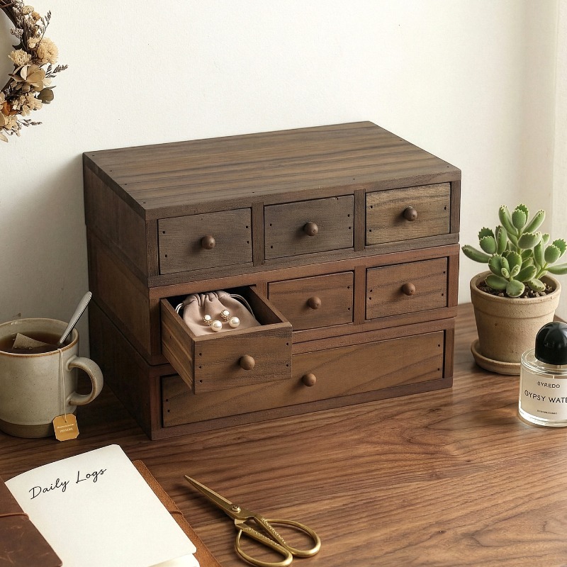 Drewniana szkatułka na biurko, – Storage recenzja i cena